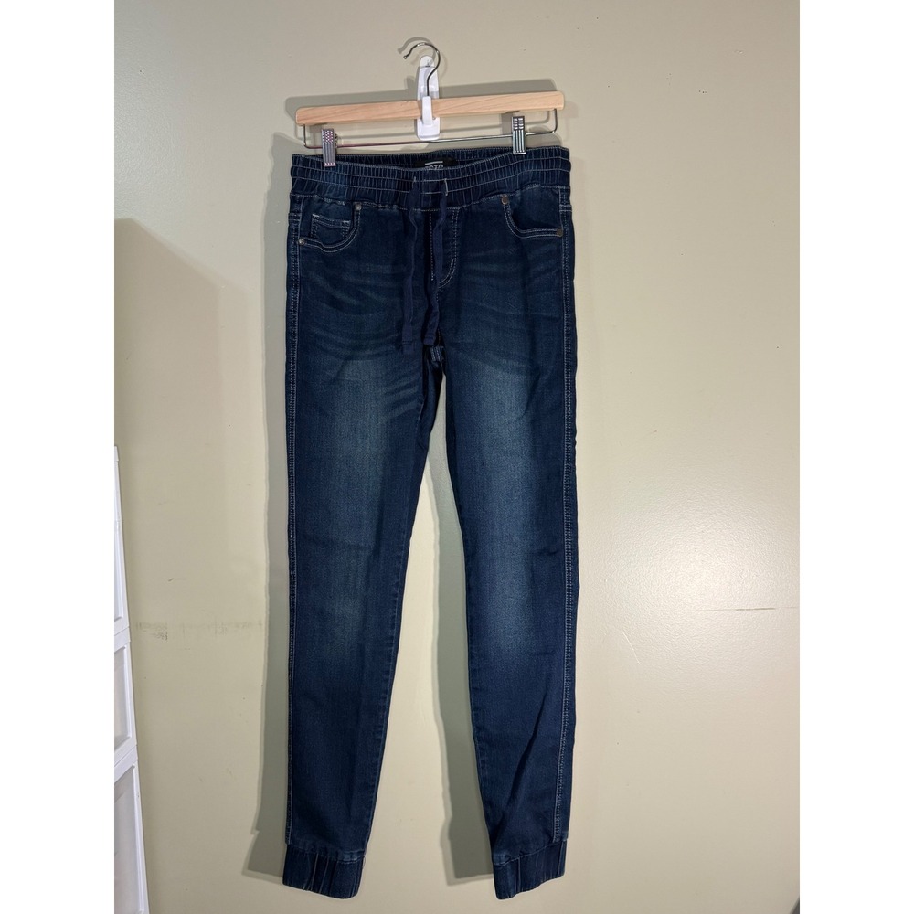 Joshua Perets PRTS Dark Wash Denim Joggers Stretch Elastic Waist Small